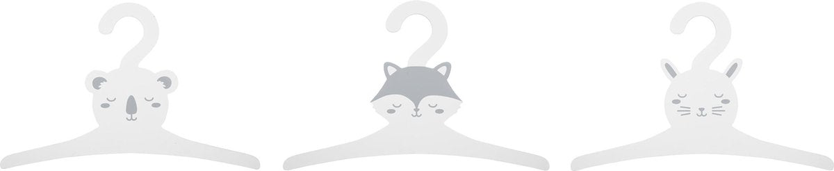Atmosphera Kids Cintre enfant animaux - Cintre - Blanc - 3 pièces - Bois