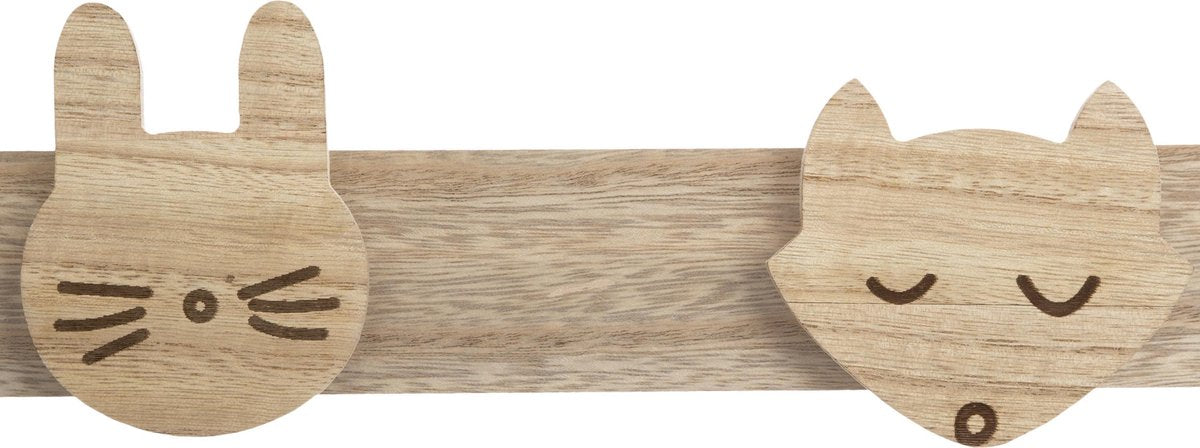 Atmosphera Porte-manteau Kids Animaux sauvages - bois - 4 porte-manteaux - Chambre enfant