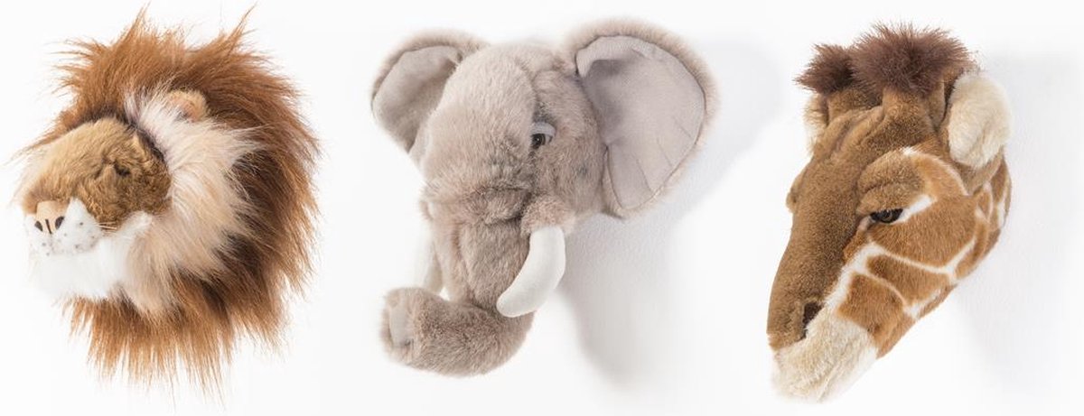 Wild &amp; Soft Baby room accessories - Mini Animal Heads - Safari