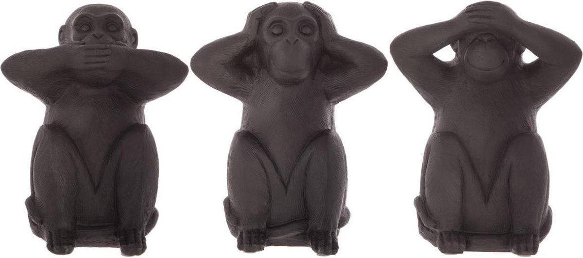 Atmosphera Monkey resin hear see and speak no evil - 3 pieces - H23 - Wisdom monkeys - Figurines - Large model