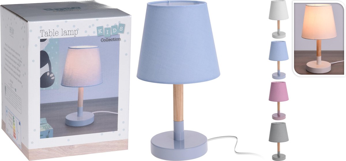 Home&amp;Styling Lampe de table - Avec abat-jour - Lampe pour enfants - Gris