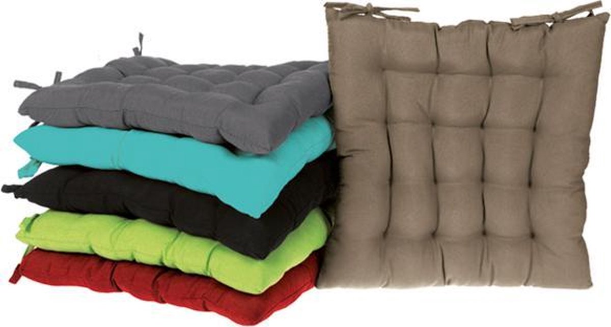 Coussin de chaise vert 40x40cm - 4 Pièces - Coussins avec ruban