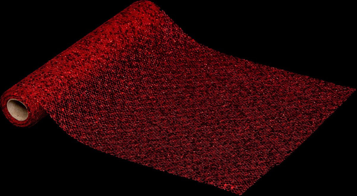 Chemin de table Noël rouge pailleté - 28 x 300 cm - Chemin de table - Noël