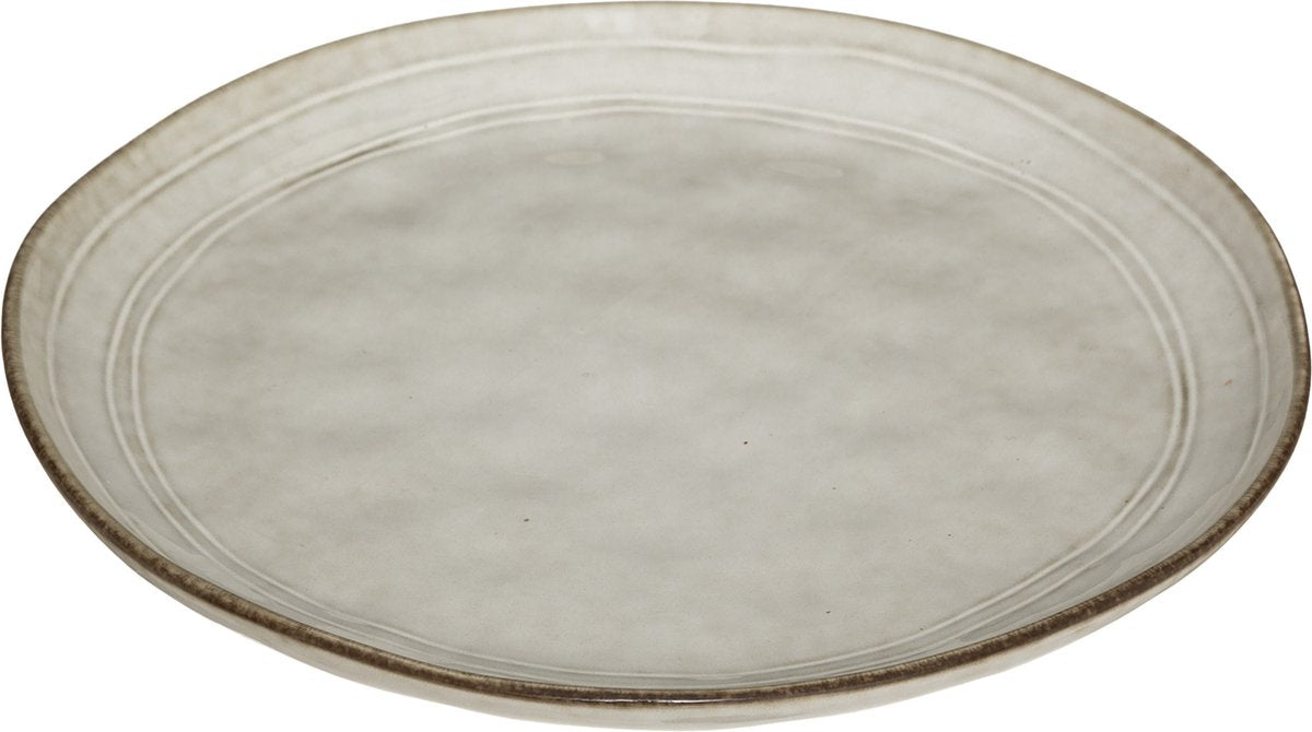 Secret de gourmet Assiette à dessert fleur gris - Dia 22 cm