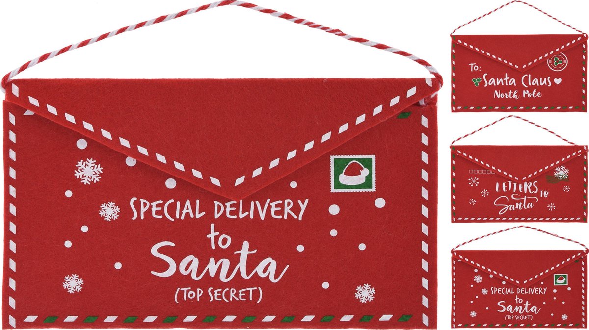 Enveloppes cadeaux de Noël en feutrine - Lot de 3 - 26 CM