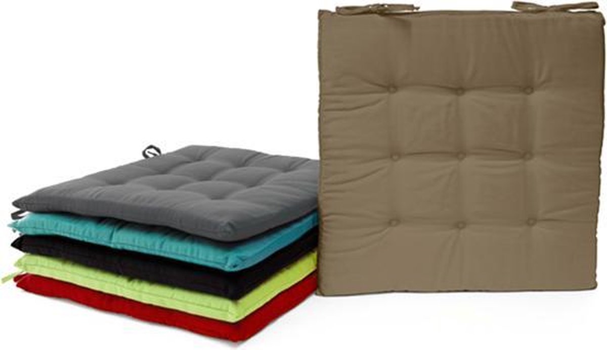 Coussin de chaise vert 40x40cm - 4 Pièces - Coussins avec ruban