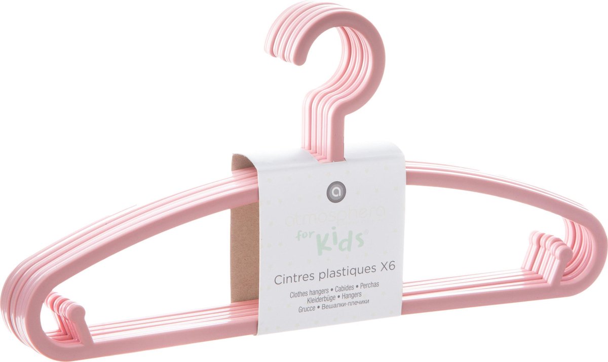 Atmosphera Kids Cintre Enfant - Cintre - Rose - 24 pièces - Plastique