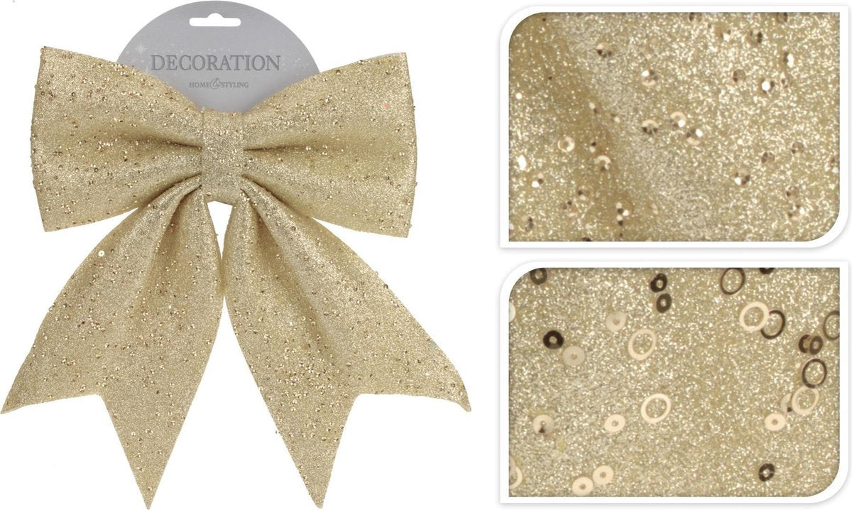Home & Styling Nampook Kerststrikken 10 stuks - 29cm - Champagnegoud