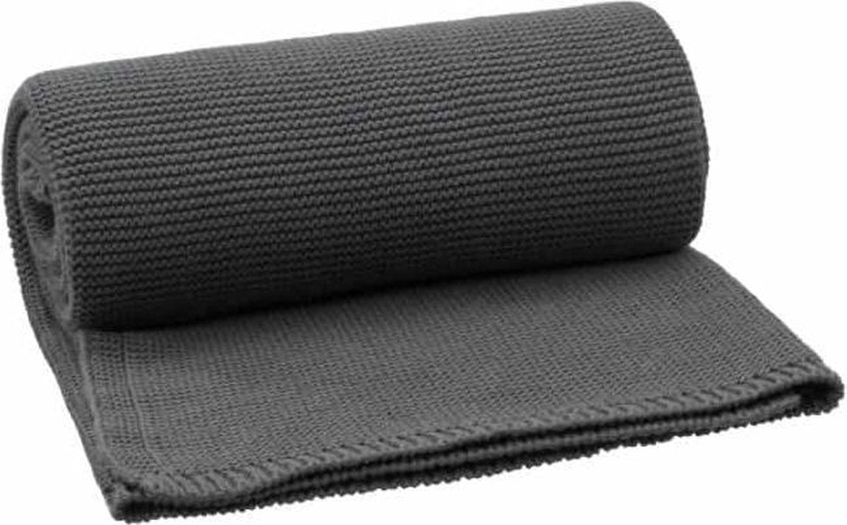 Fresk gebreide deken uni Dark grey