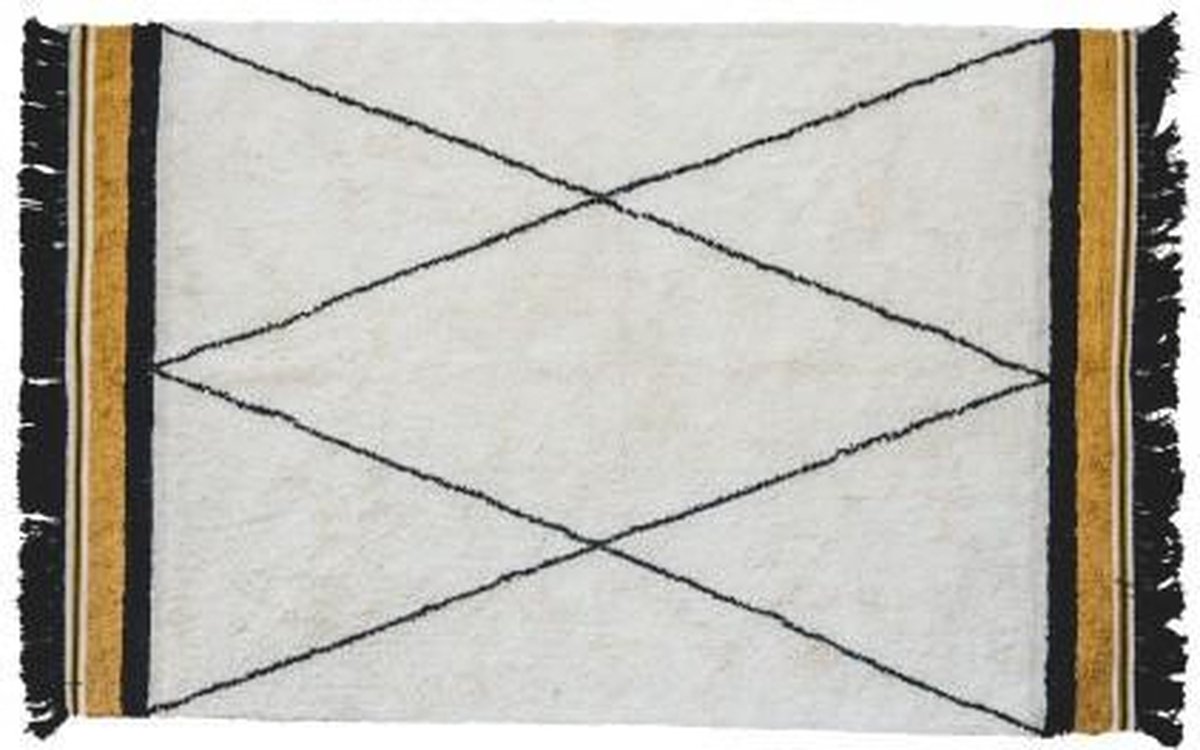 Tapis Petit Kindervloerkleed Etnic met rand - 120x170cm - Oker