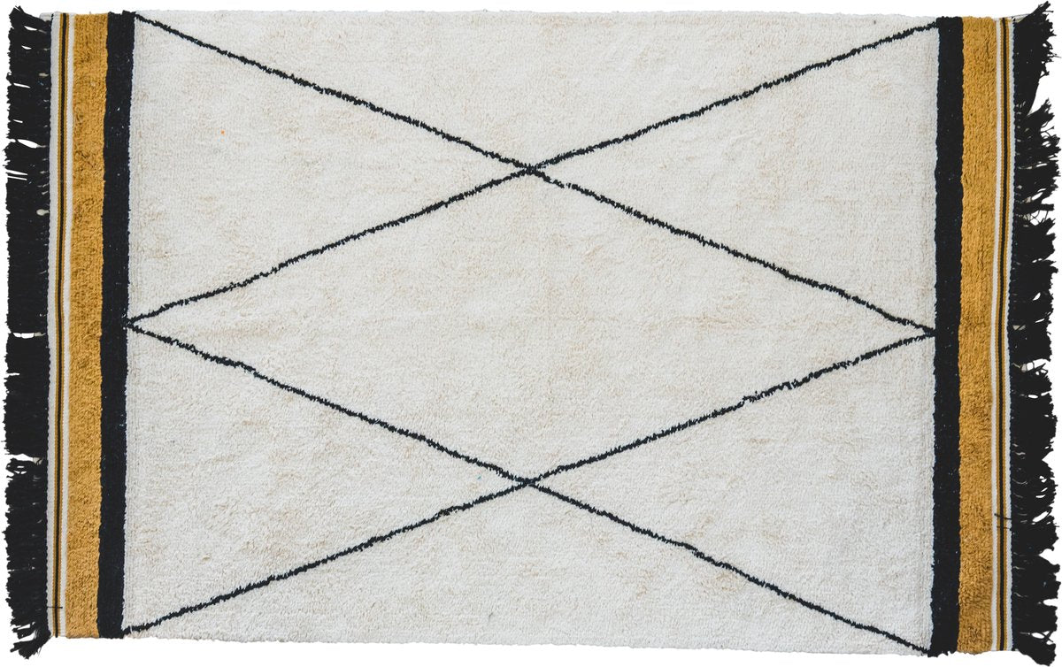 Tapis Petit Kindervloerkleed Etnic met rand - 120x170cm - Oker