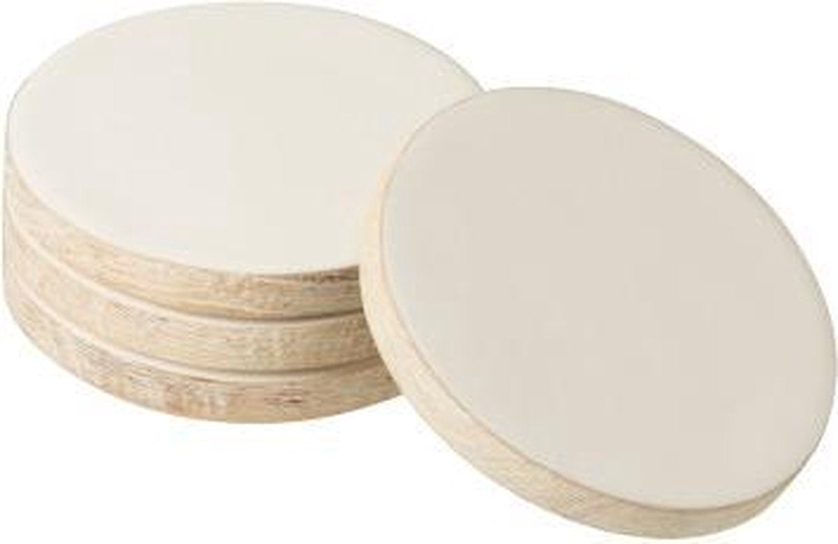 J-Line Underpads Mango D10x1cm - Set Of 4 Underpads - Whitewash white