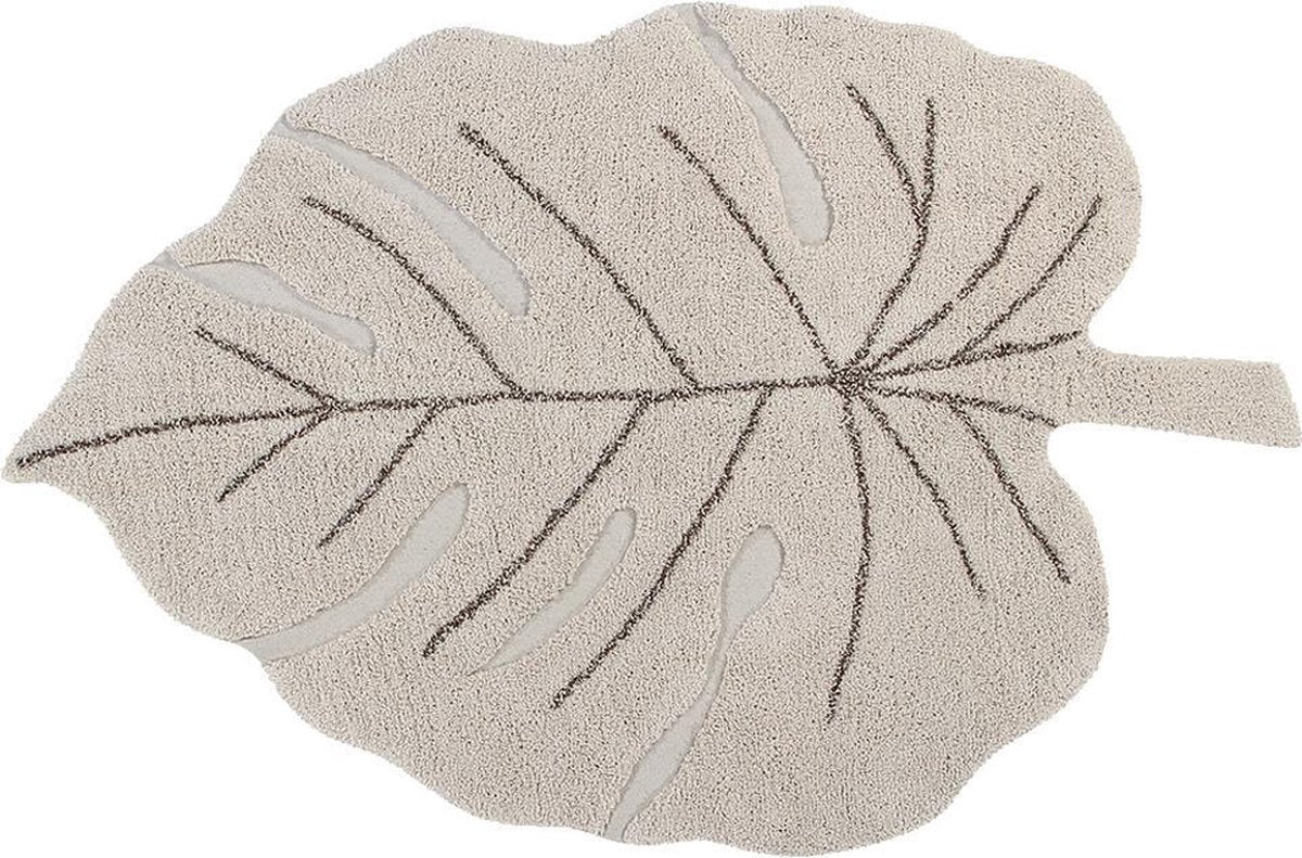 Lorena Canals Wasbaar katoen vloerkleed - Monstera Natural - 120x180cm