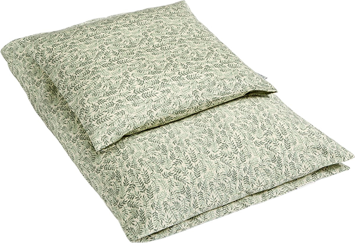 By KlipKlap housse de couette + taie d'oreiller simple Feuille de laurier jungle - Linge de lit - 140 x 200 cm - 63 x 60 cm