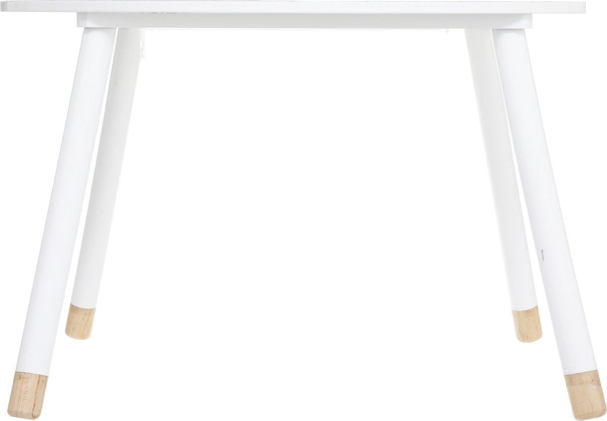 Atmosphera Kids Table enfant Renard blanc avec pieds en bois - 62 c 64 x H 43 cm - Table de base - Table artisanale -