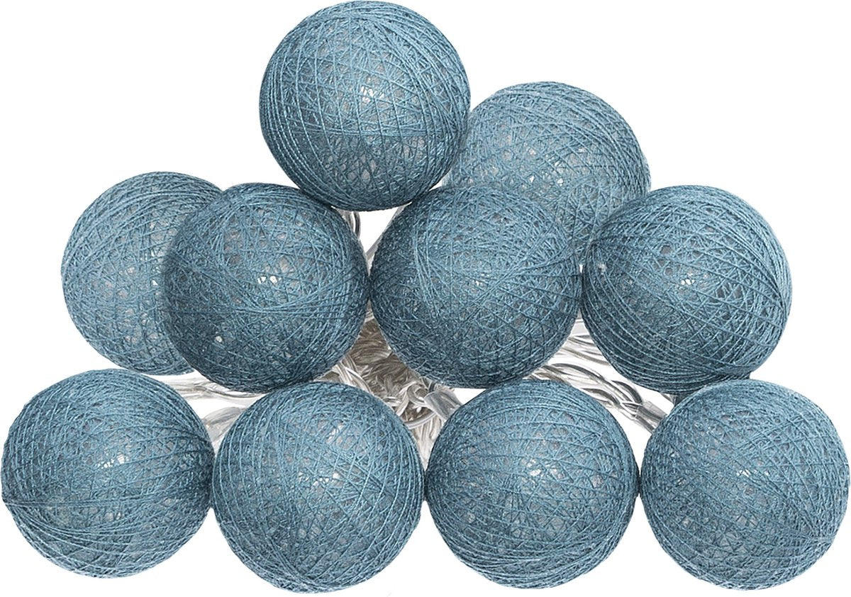 Atmosphera LED Lichtslinger - Batterijen niet inbegrepen - 10 Ballen - o6cm - Blauw