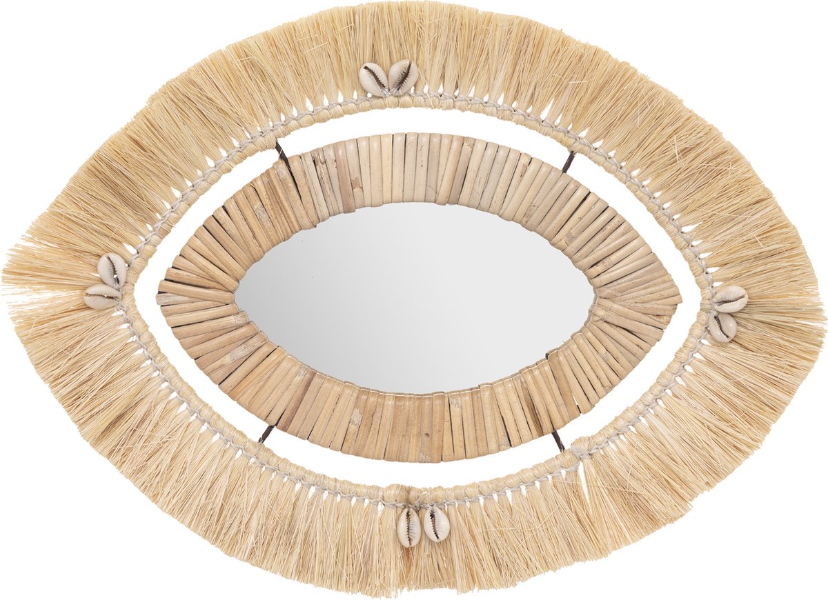 Atmosphera Ibiza wandspiegel Tropi met schelpjes - 43x29cm