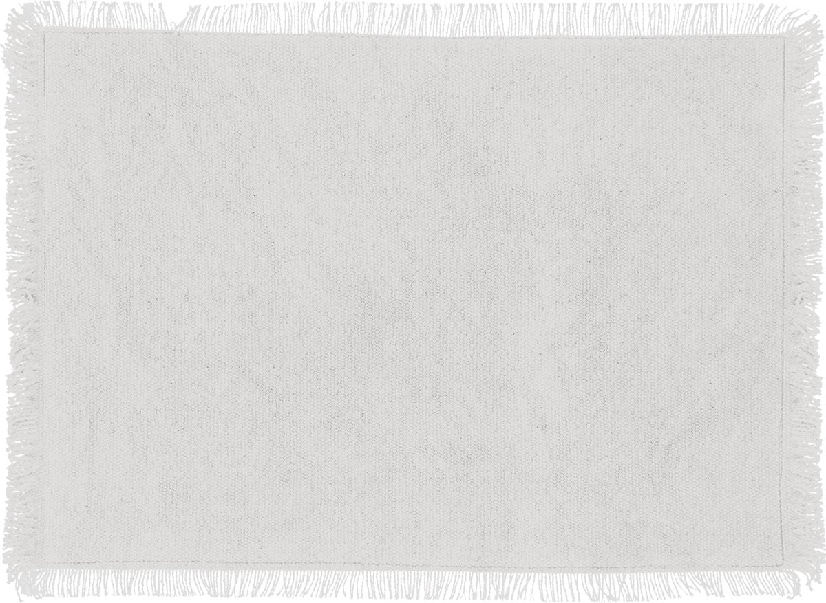 Secret de Gourmet Maha Placemat katoen met franjes - Set van 4 stuks - 45x30cm - Wit