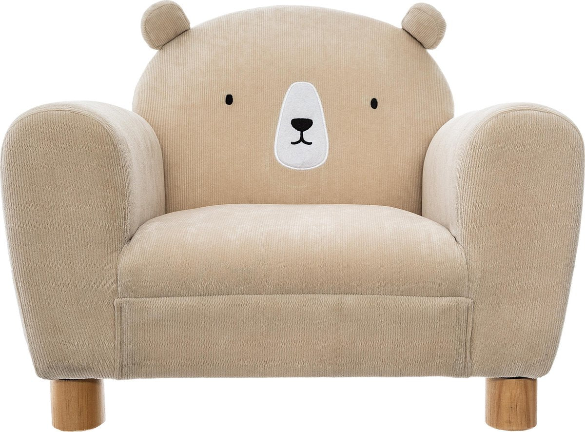Fauteuil / canapé Atmosphera Kids crème avec oreilles d'ours pour chambre d'enfant H 44 cm