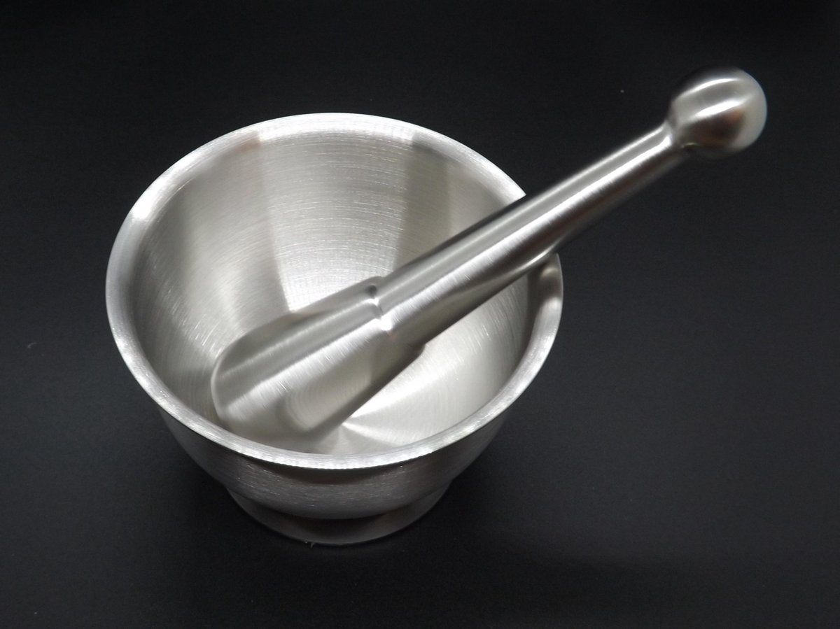 Secret The Gourmet Mortar With Pestle | Herb Grinding | Stainless steel | Non-slip Bottom | ˜ 12cm 