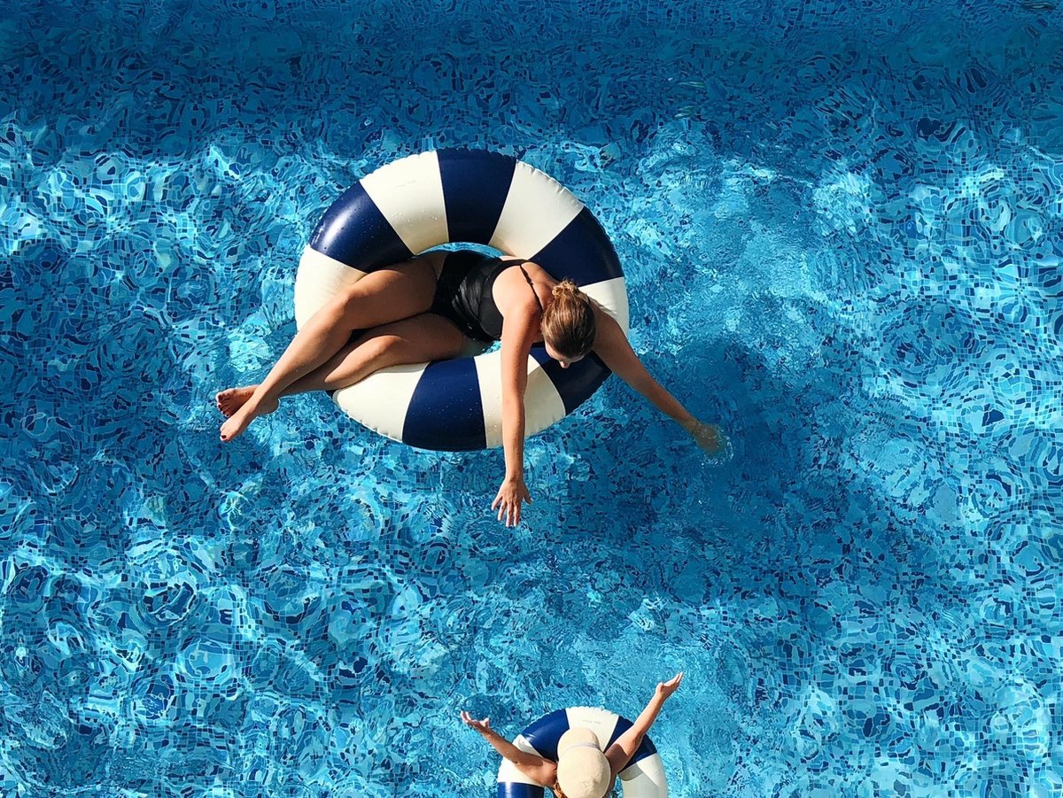 Bouée/Bandeau de Natation Petites Pommes Bleu Cannes