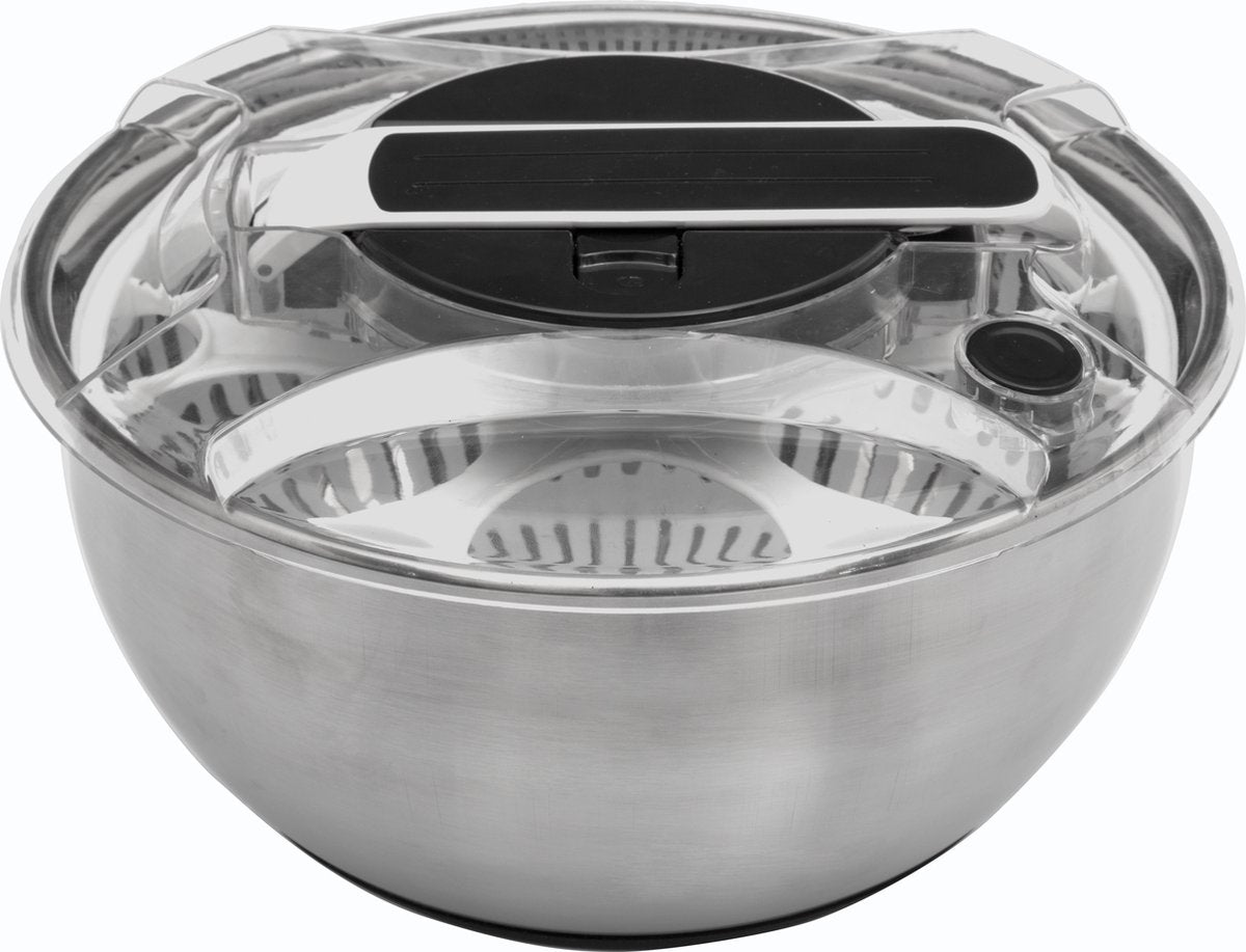 5Five Inox Slazwierder + slakom + maatbeker - 3 in 1 - Slacentrifuge - 3.5 Liter