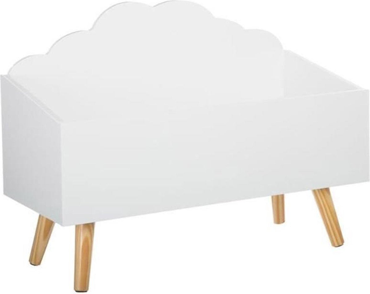Atmosphera Kids Houten speelgoedkist 58x28x45cm - Wit