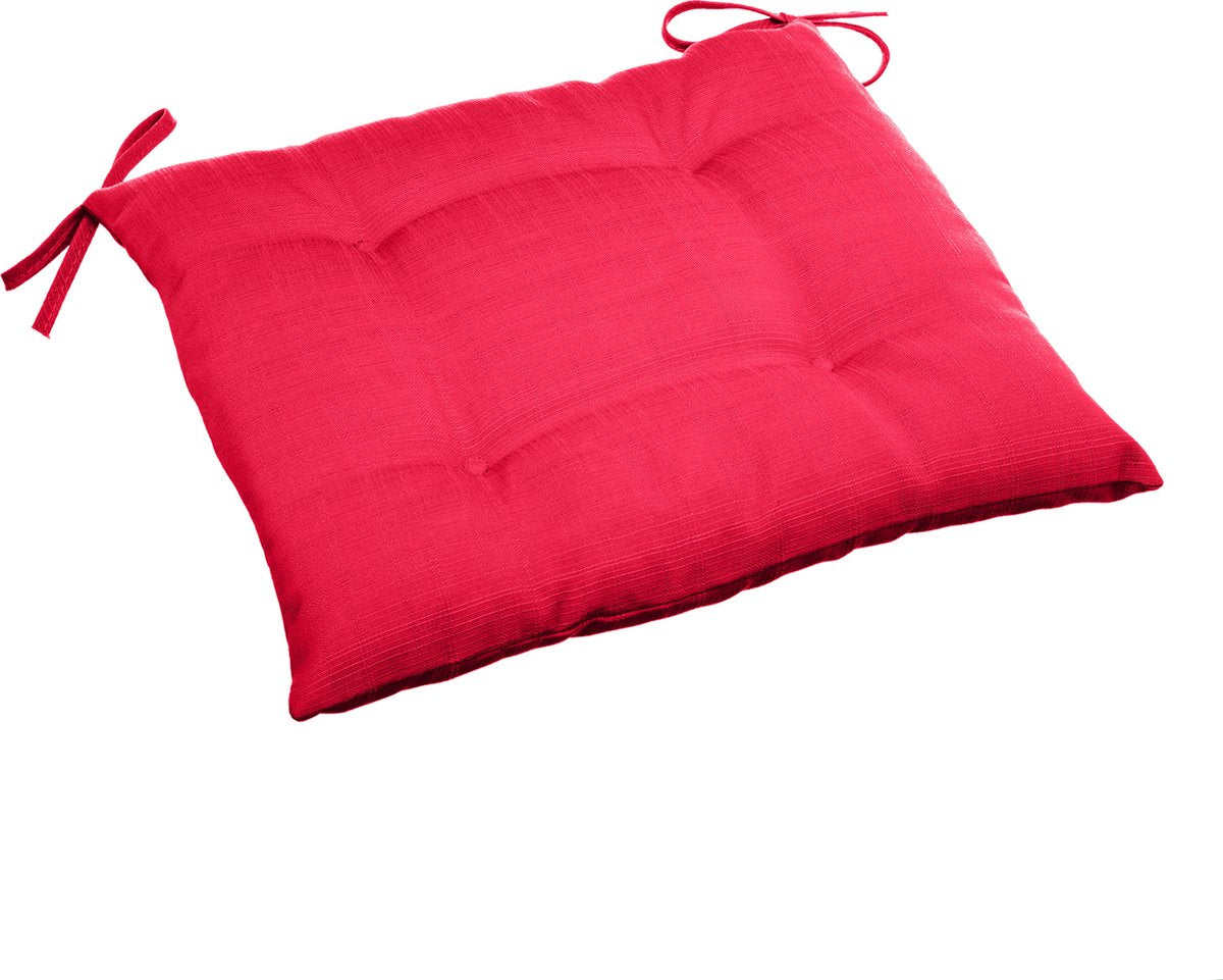 Hespéride Korai Coussin de chaise avec rubans - Déperlant - Déhoussable - 4 boutons - 40x40cm - Grenade