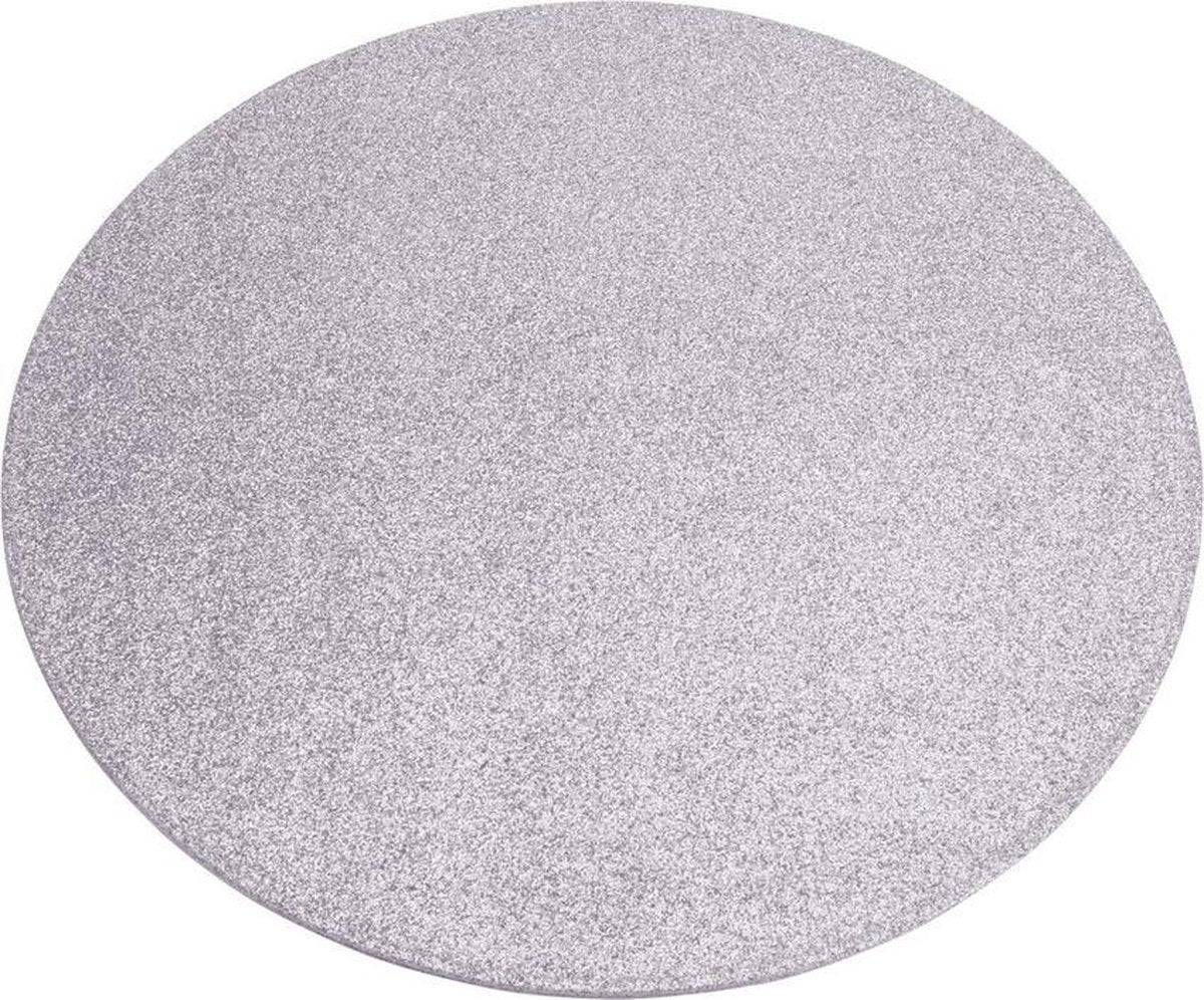 Placemat Rond tweezijdig - Ene zijde Glitter en andere Shiny - ˜ 33cm - Set-4