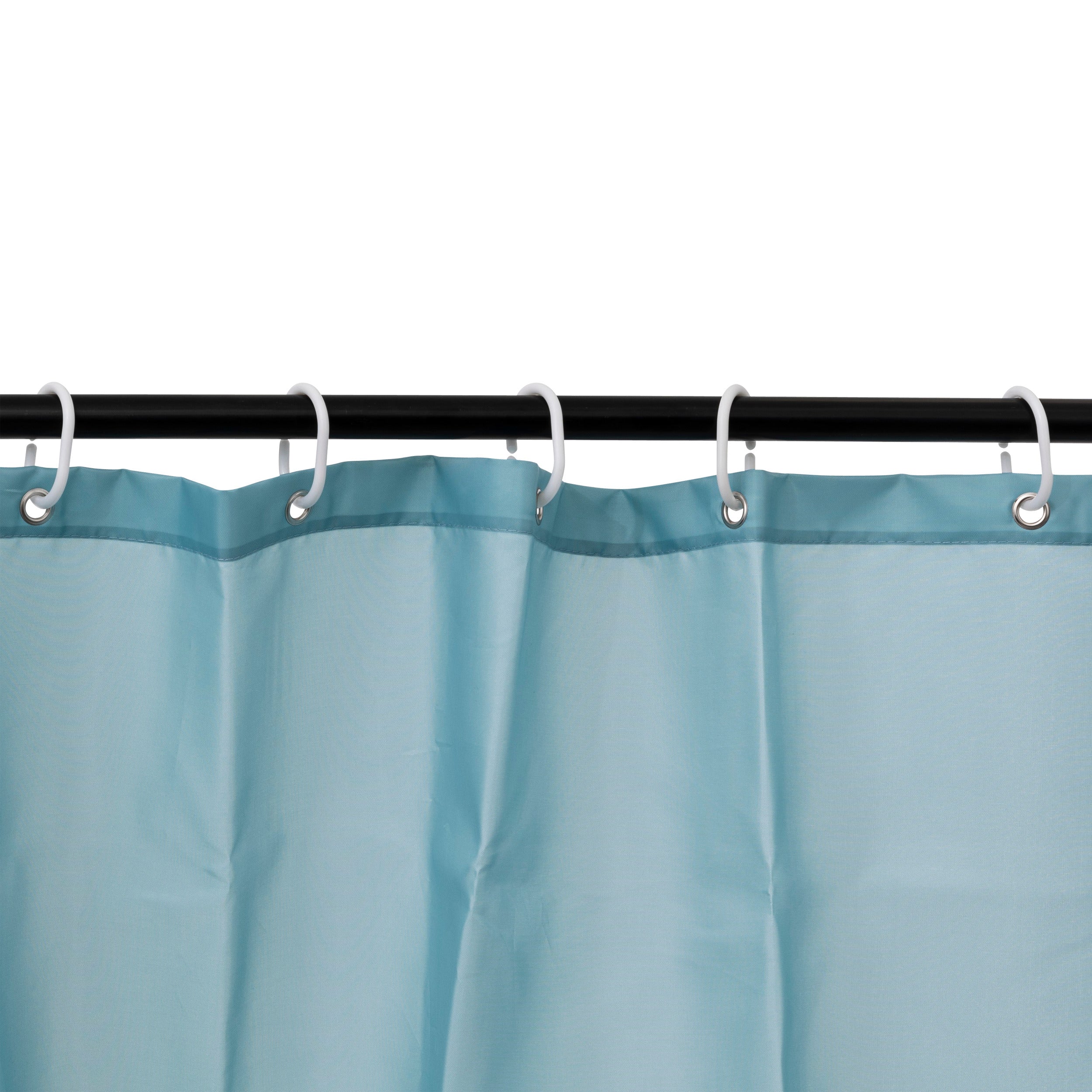 5Five Douchegordijn 180x200cm - Kant en klaar met 12 ringen - Polyester - Blauwgrijs