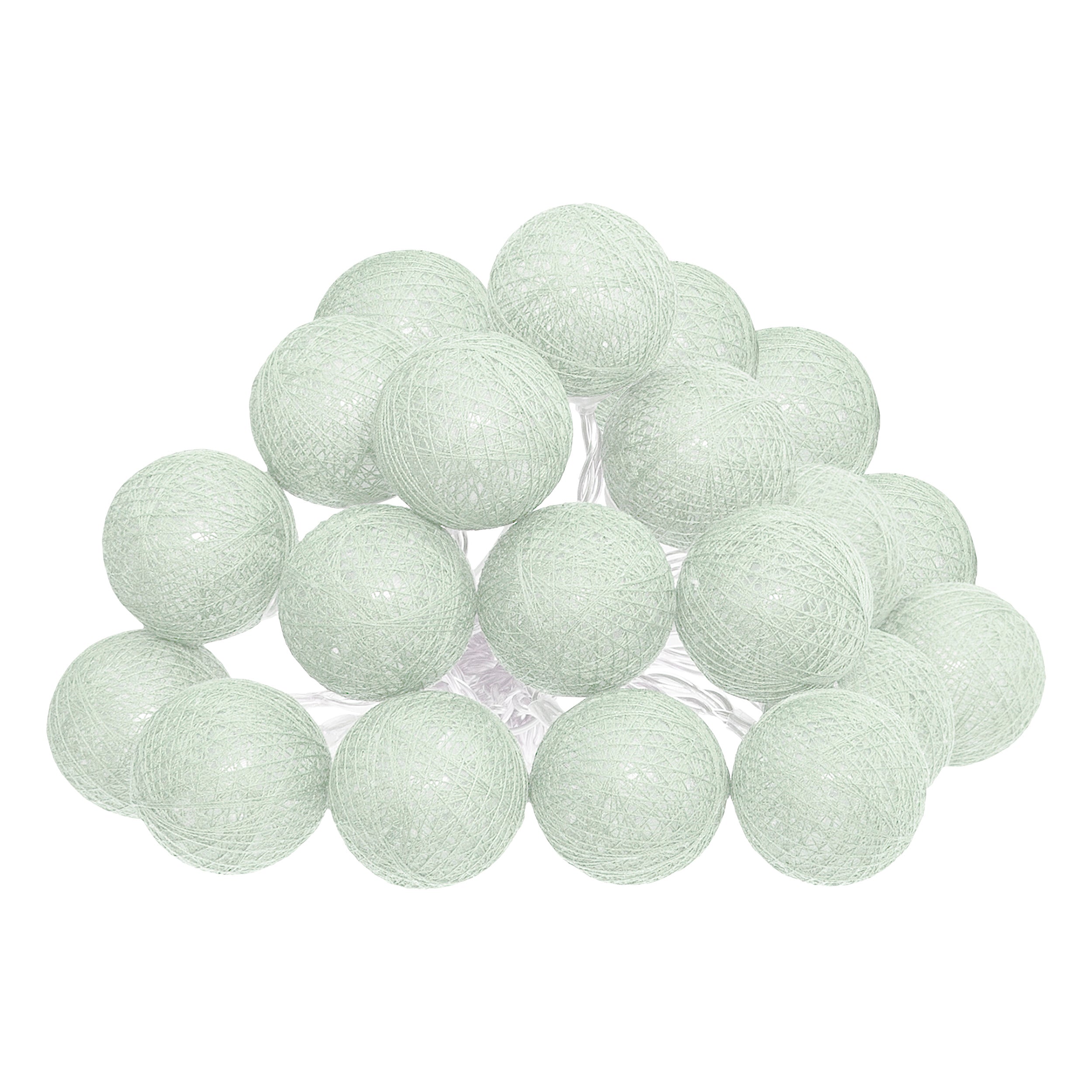 Atmosphera LED Lichtslinger katoen - Cotton Ball - 20 Ballen - Ø6cm - Groen