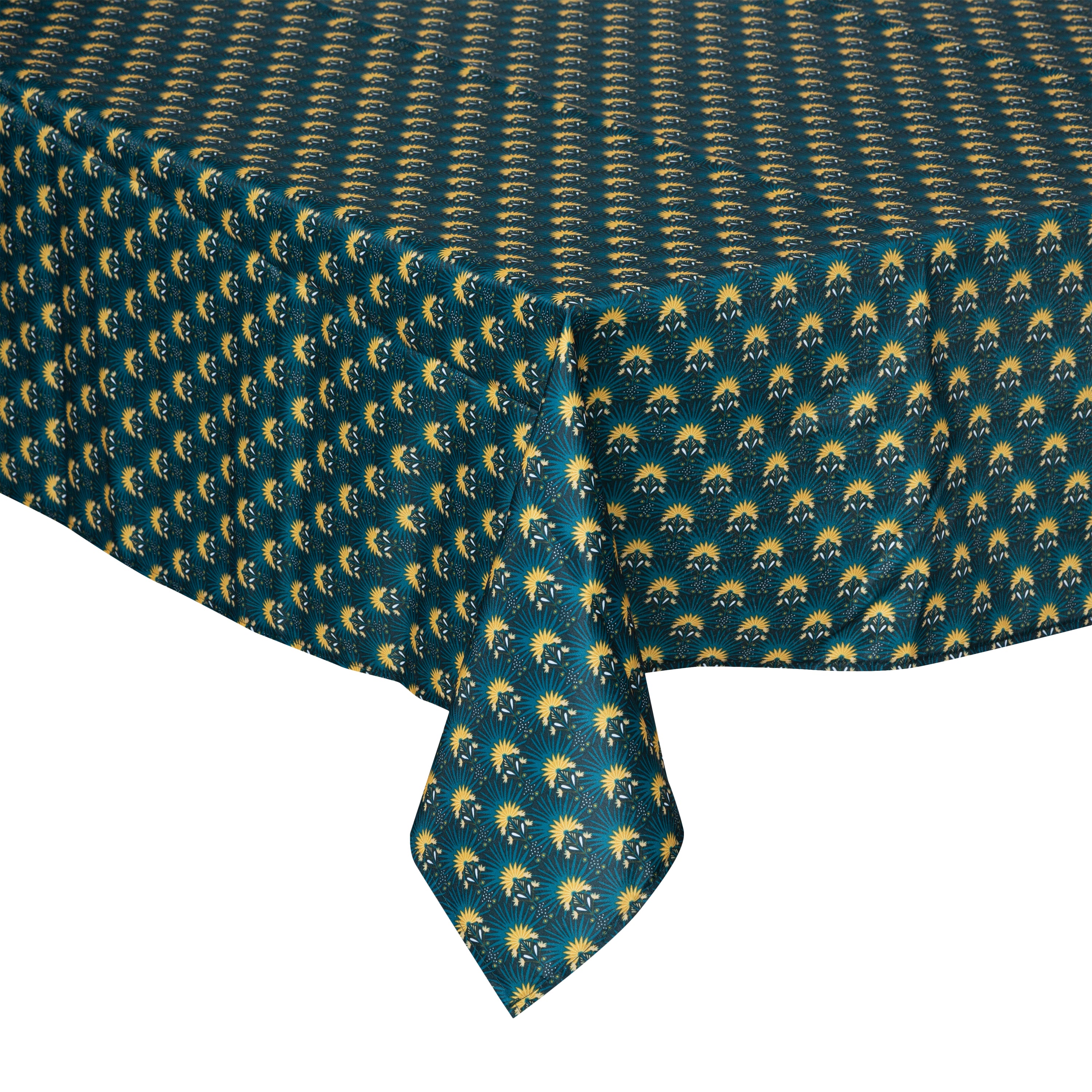 Atmosphera Nappe Palmi anti tache - 140 x 240 cm - Bleu - Anti taches