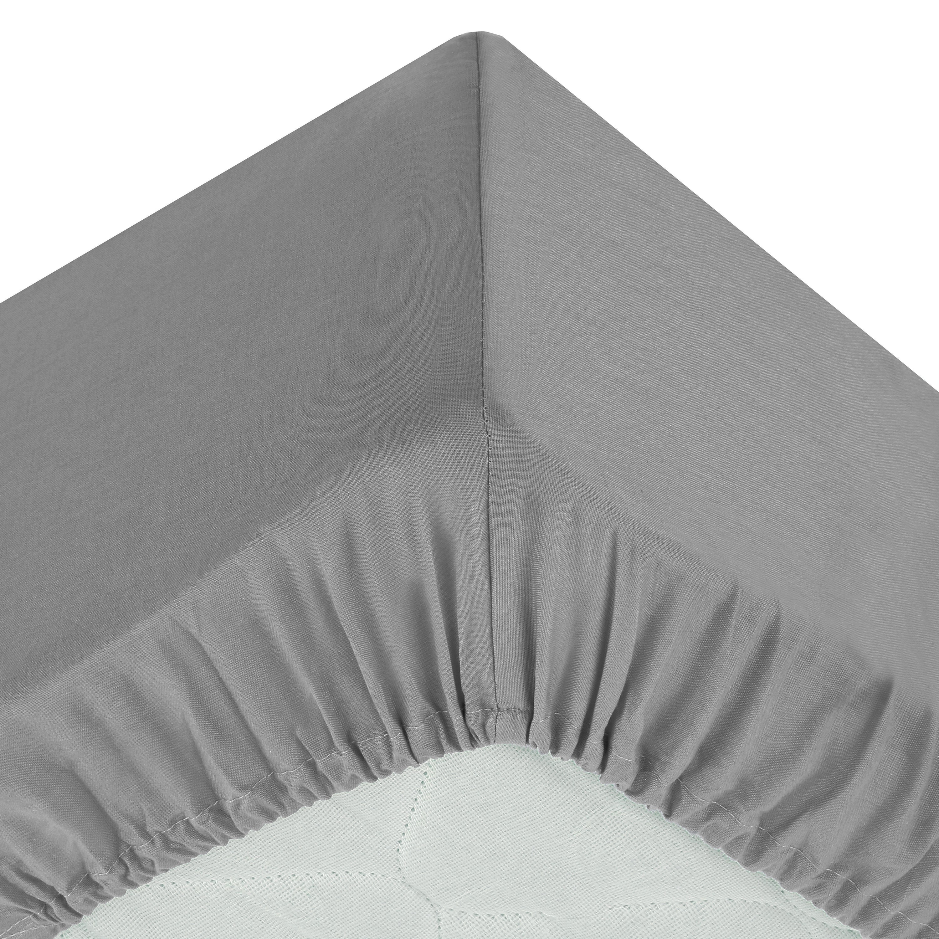 Atmosphera Drap housse coton 160x200cm - Gris
