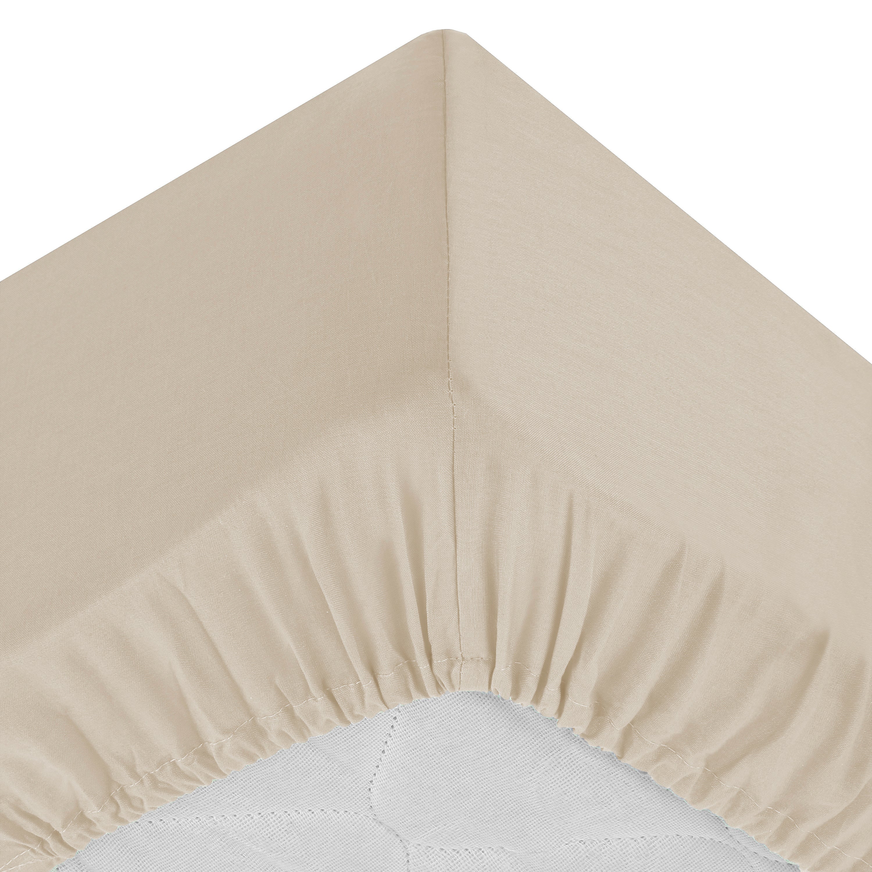 Drap housse Atmosphera coton 160x200cm - Lin beige