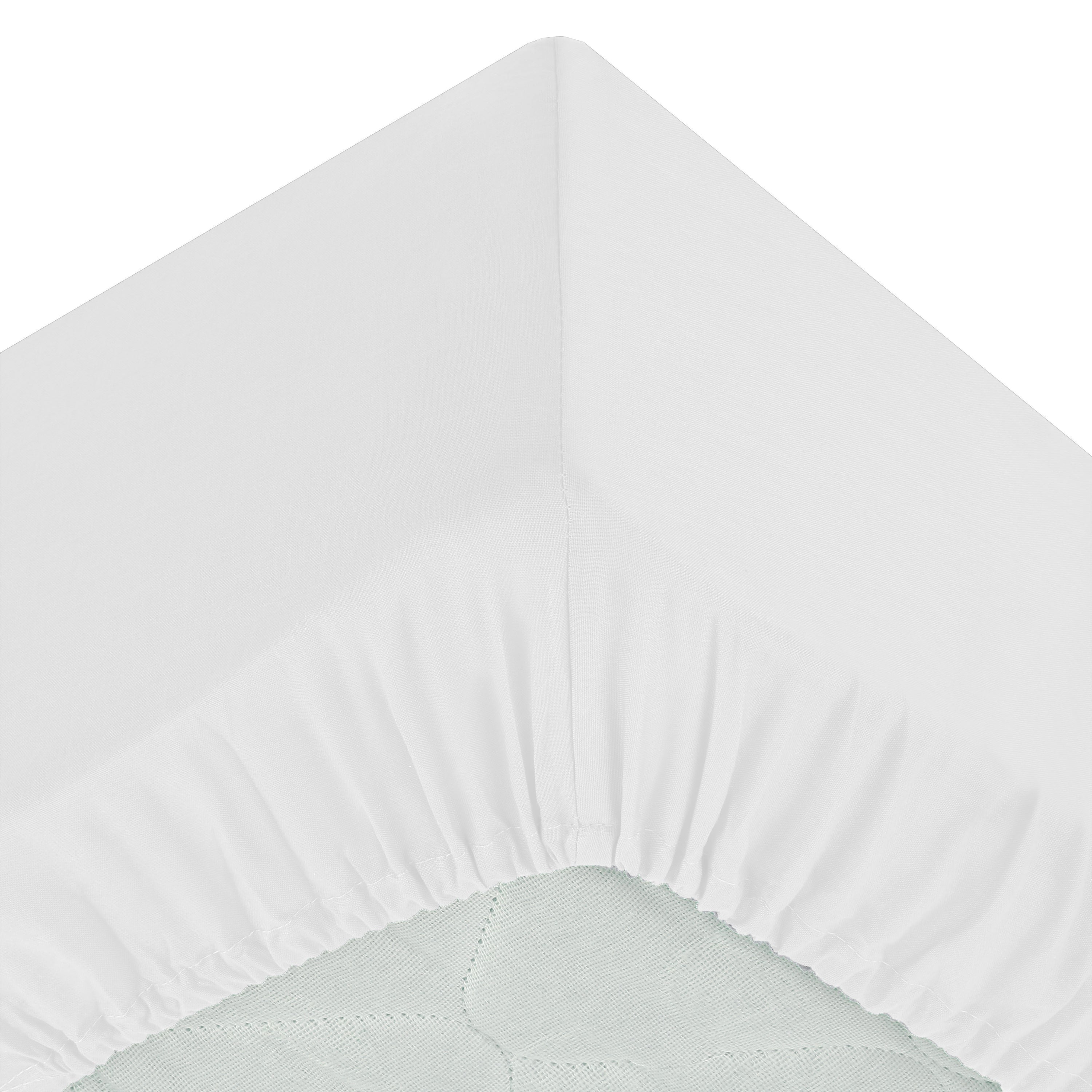 Atmosphera Drap housse coton 160x200cm - Blanc