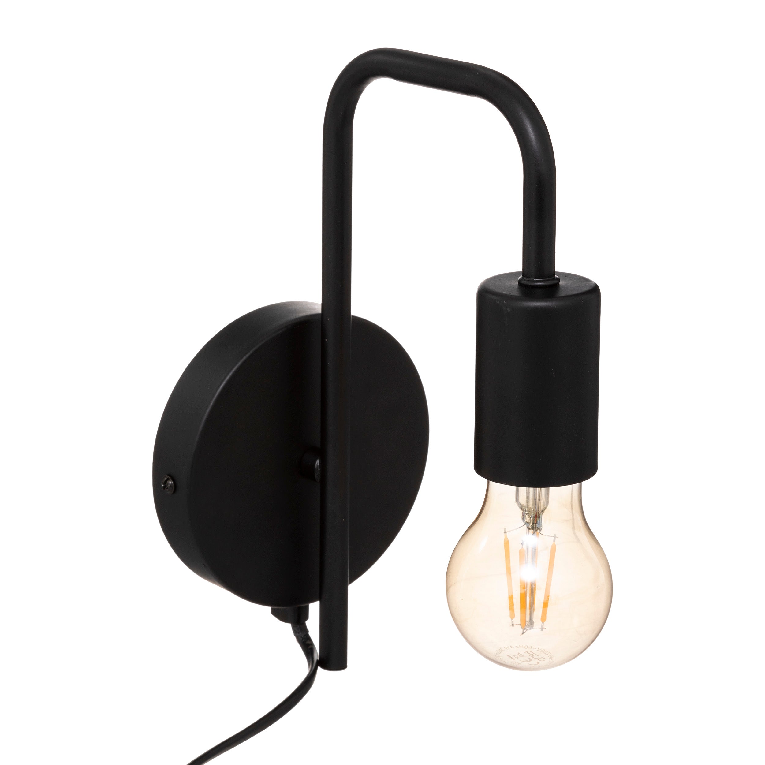 Atmosphera Wandlamp - Lamp - Zwart en Metaal - H25cm