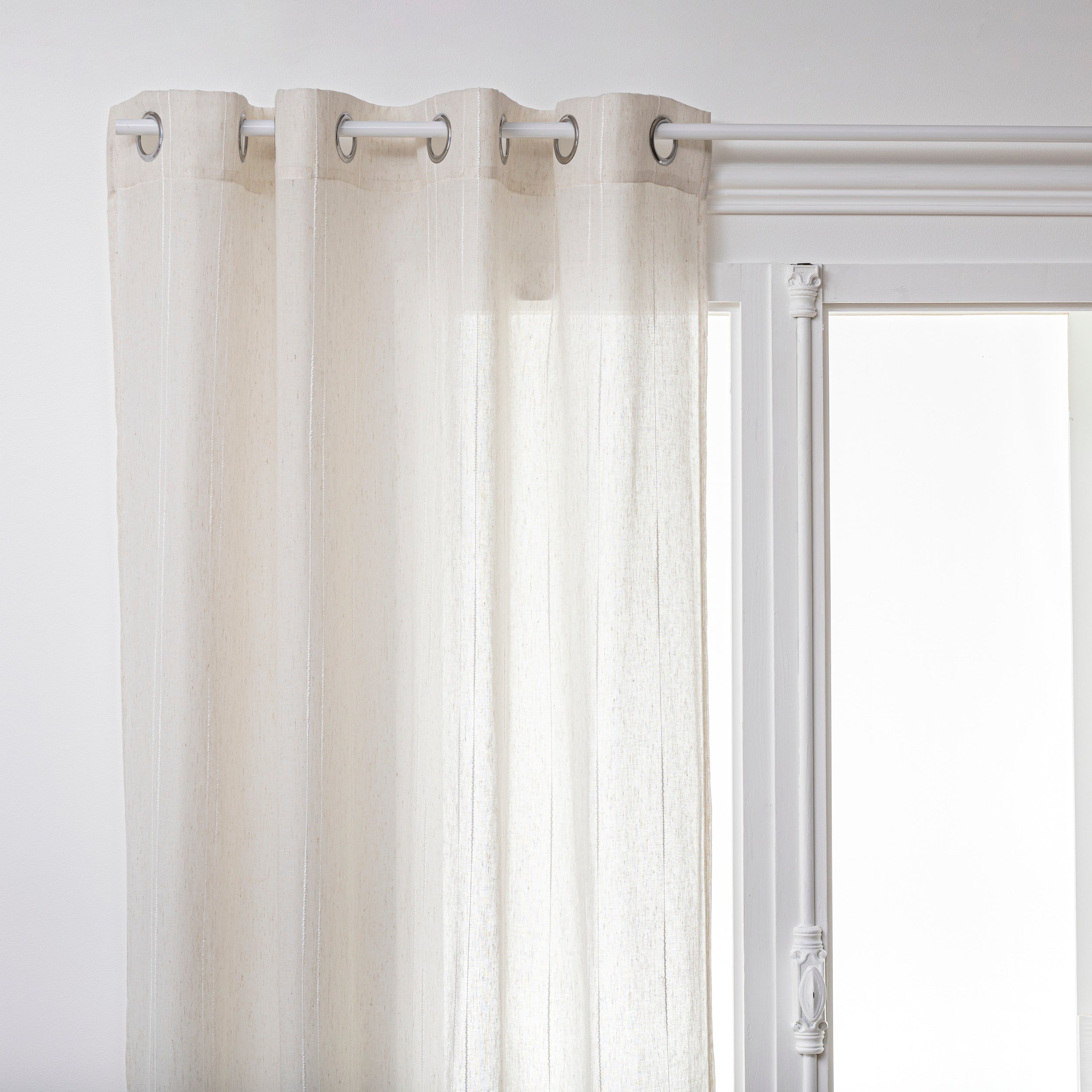 Atmosphera Esma Gordijn 140x260cm - Kant en klaar met ringen - Beige
