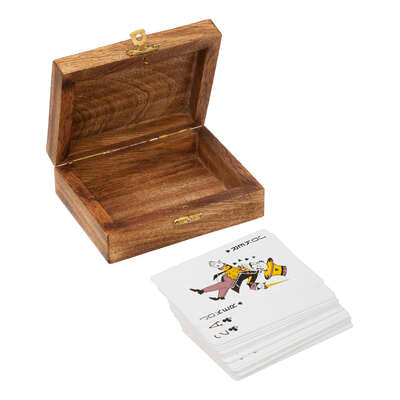 Atmosphera card game Odile - Mango wood - 12 x 4 cm