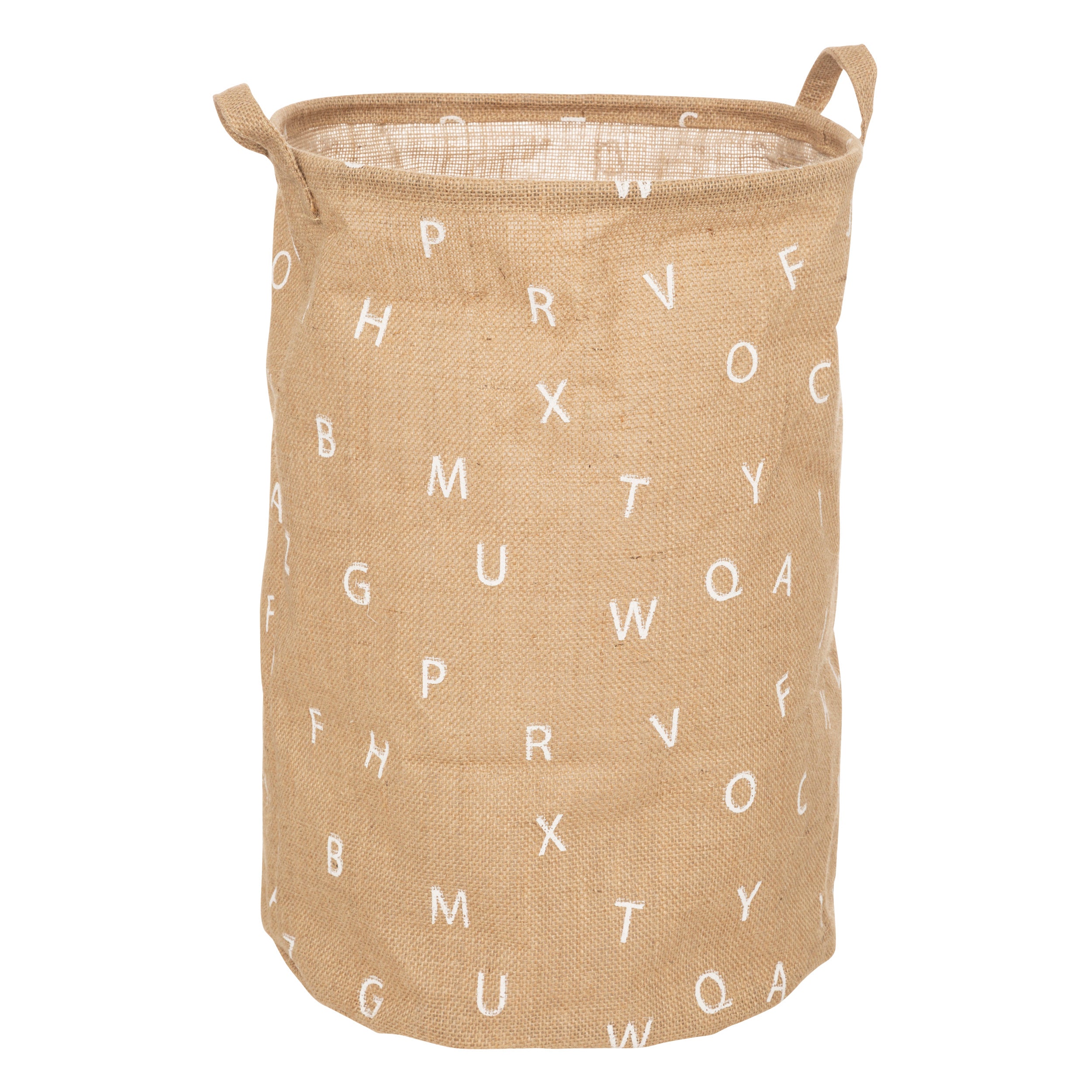 Atmosphera Kids Panier à linge ABC jute - panier de rangement enfants - panier à jouets - panier - pliable - 35 X H49 cm