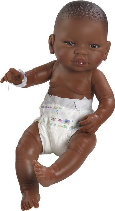 Paola Reina poupée fille foncée avec couche 45 cm
