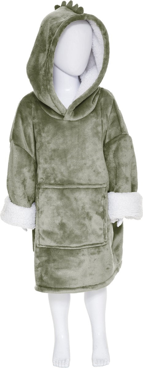 Atmosphera Kids Plaid sweater dinosaur child - Sweater - Extra soft - Fleece sweater - ONE SIZE - 3 to 10 years - With pockets