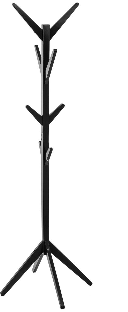 5Five Standing coat rack wood D62xH173cm - 8 hooks - Black