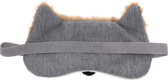 Coffret cadeau bouillotte et masque de sommeil super doux et moelleux en forme de renard marron - 15 x 24 cm - Bouillotte pour lit animal