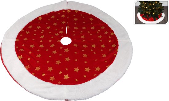 Noël - Toile de sapin de Noël - 90cm - Rouge - Décoration de Noël - Tissu