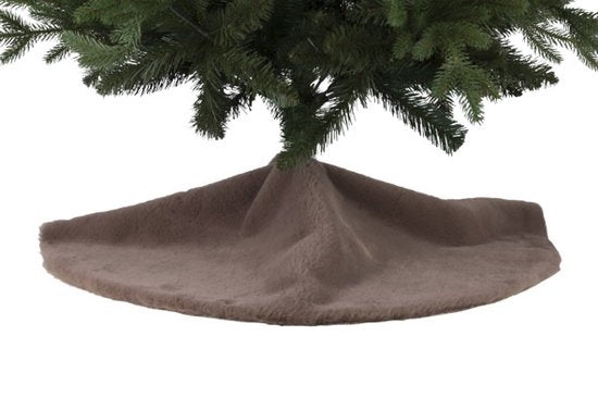 Toile d'arbre en fausse fourrure de lapin marron D90 cm Polyester