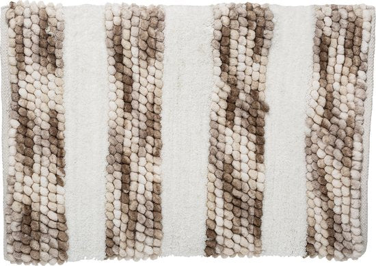5Five Elegante badmat super zacht - Gestreept - Taupe - 50 X 75 cm - Extra dik