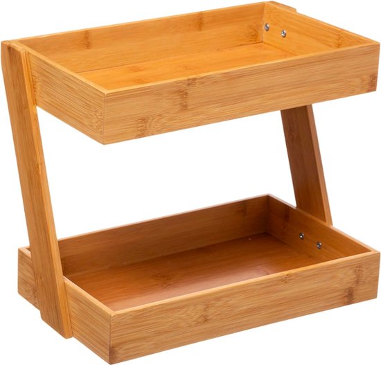 Secret de Gourmet Storage rack - Standing rack 2 levels - Spice rack - Bamboo