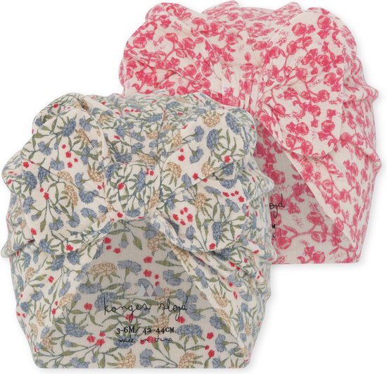 Konges Sløjd Chleo 2 Pack Bonnet - Set van 2 - Ciel/Jardin - Mutsje
