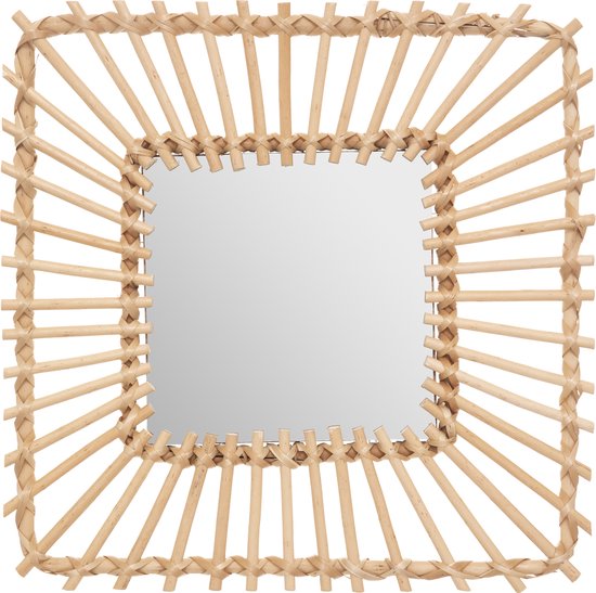 Miroir Atmosphera en rotin 40x40cm
