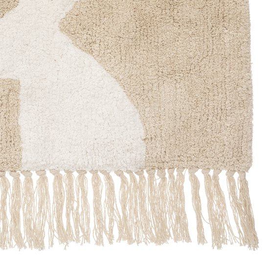 House rug - 100 X 150 cm - Tufted cotton - Mouse - With fringes